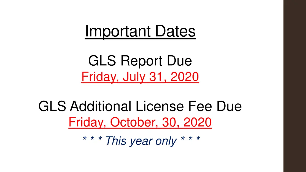 important dates