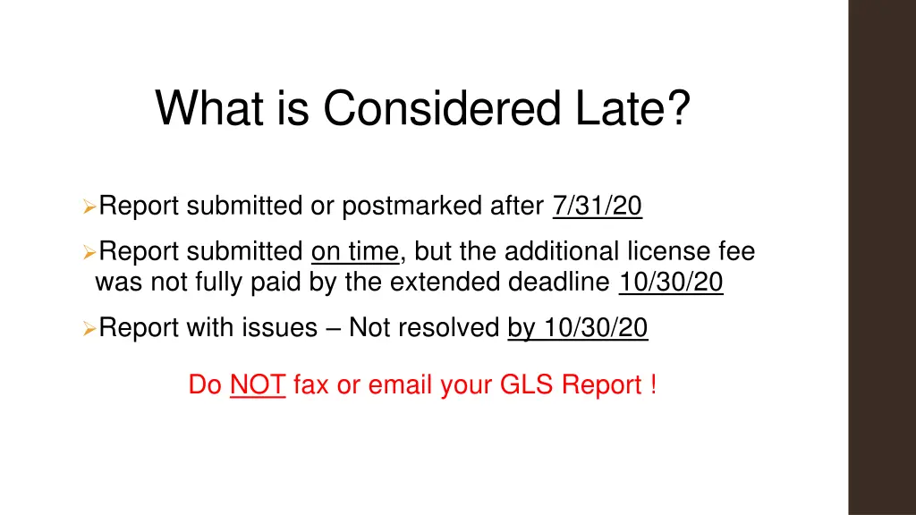 what is considered late