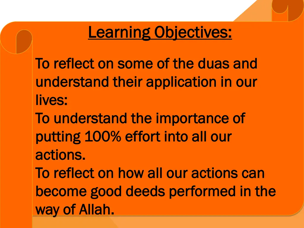 learning learning objectives objectives