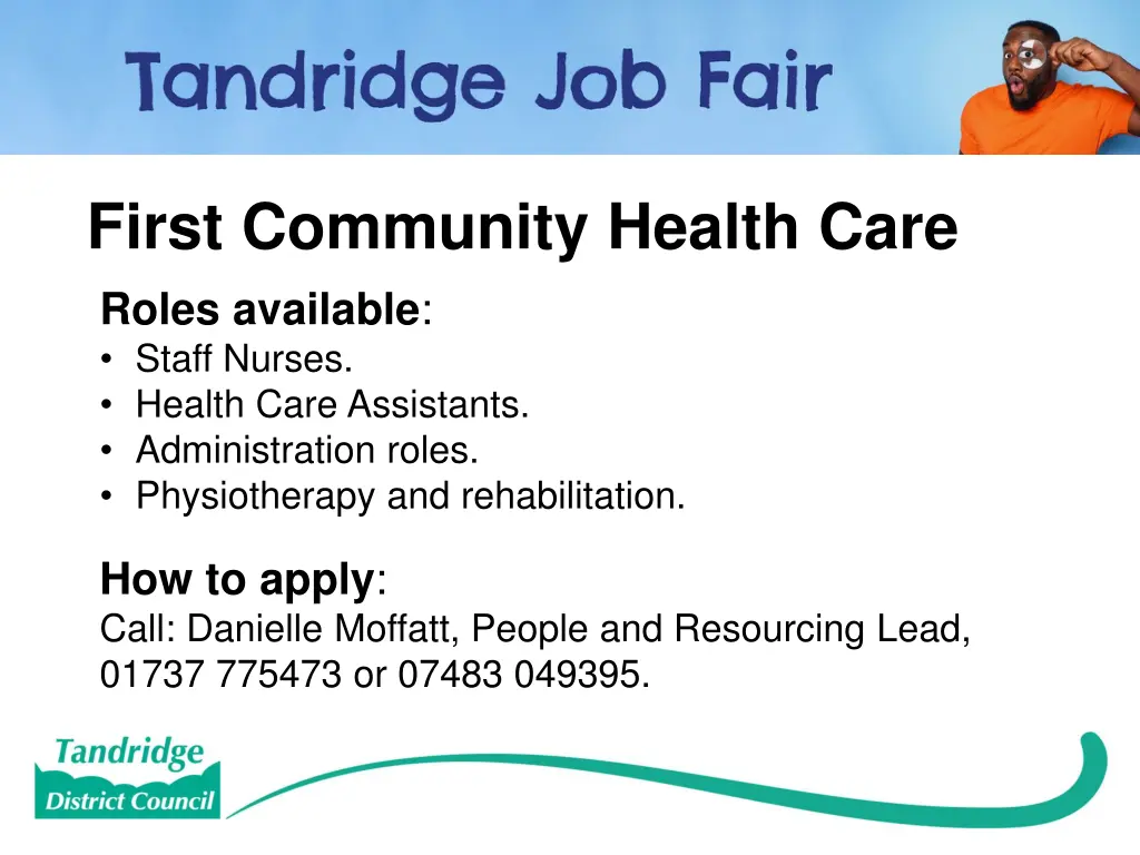 first community health care roles available staff