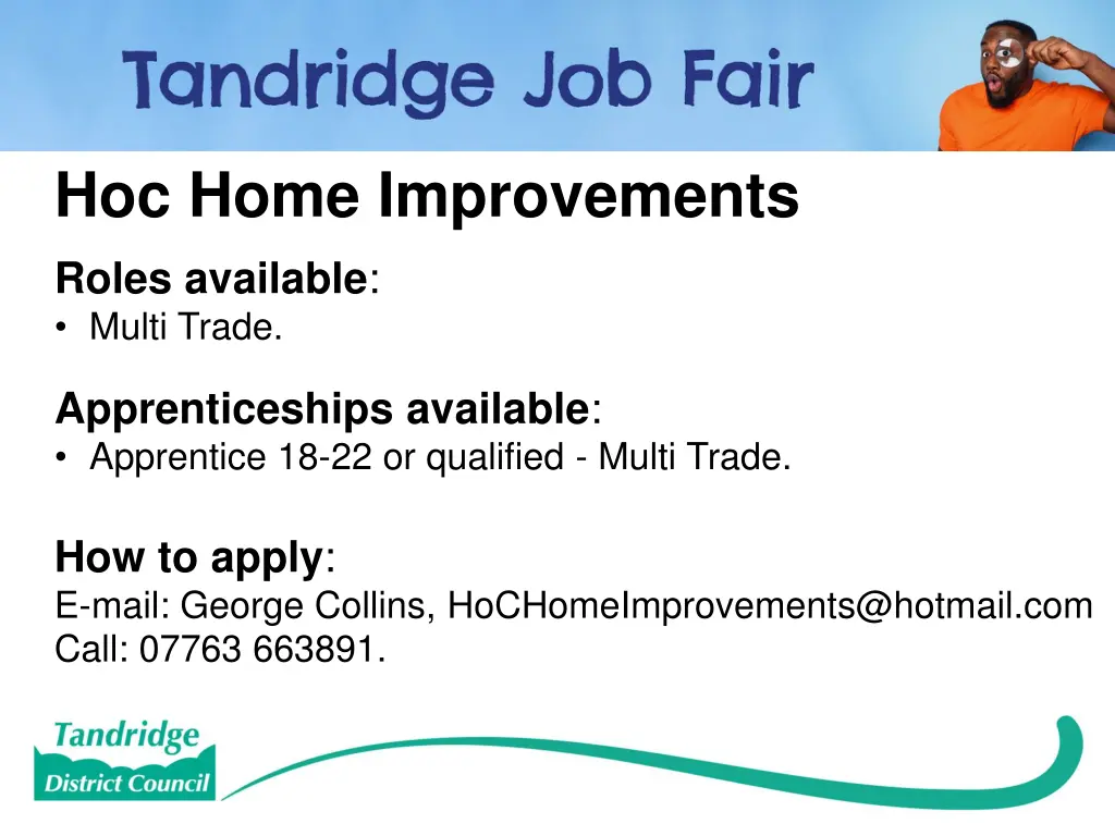 hoc home improvements roles available multi trade