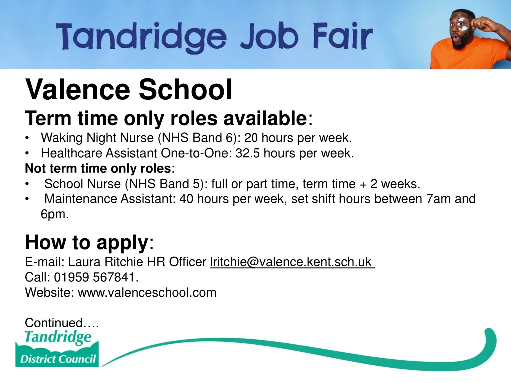 valence school term time only roles available 1