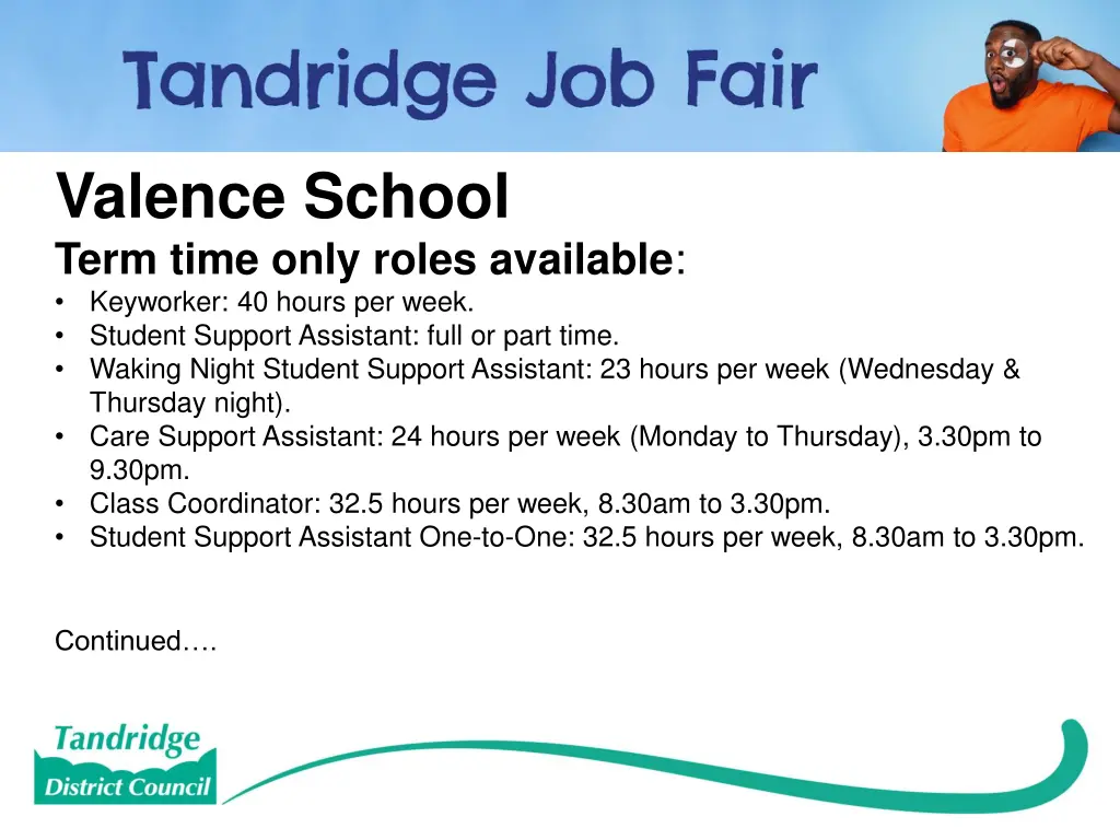valence school term time only roles available