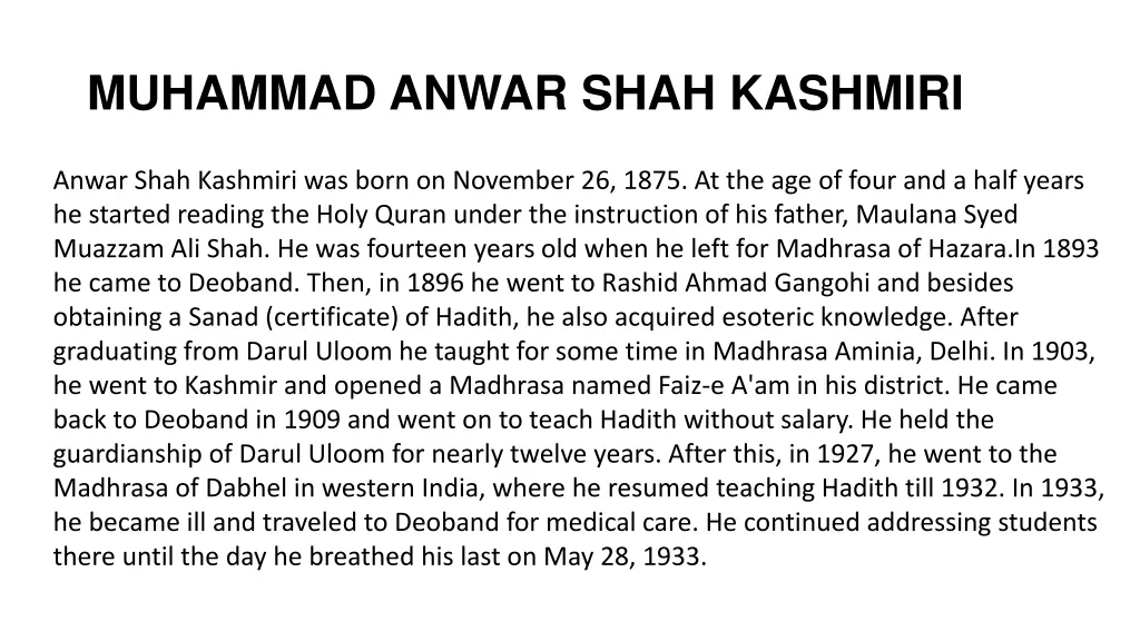 muhammad anwar shah kashmiri