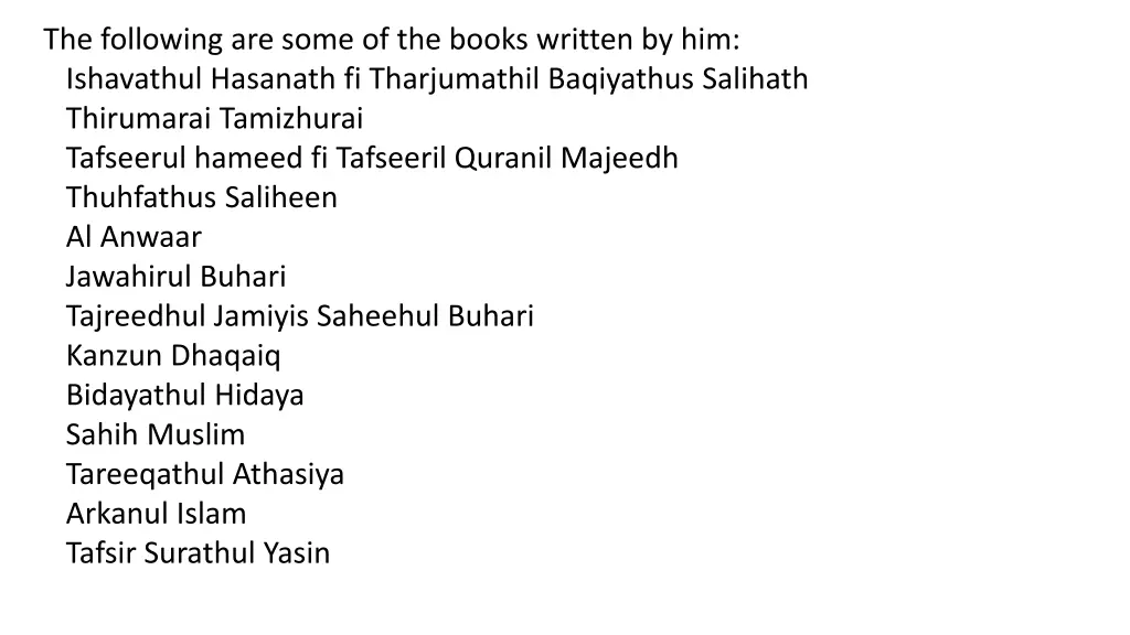 the following are some of the books written