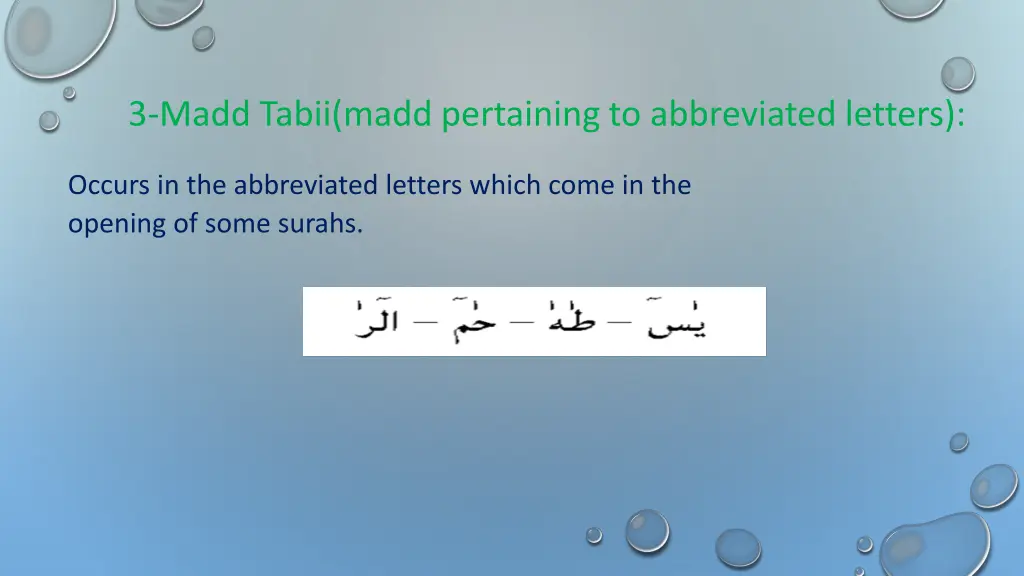 3 madd tabii madd pertaining to abbreviated