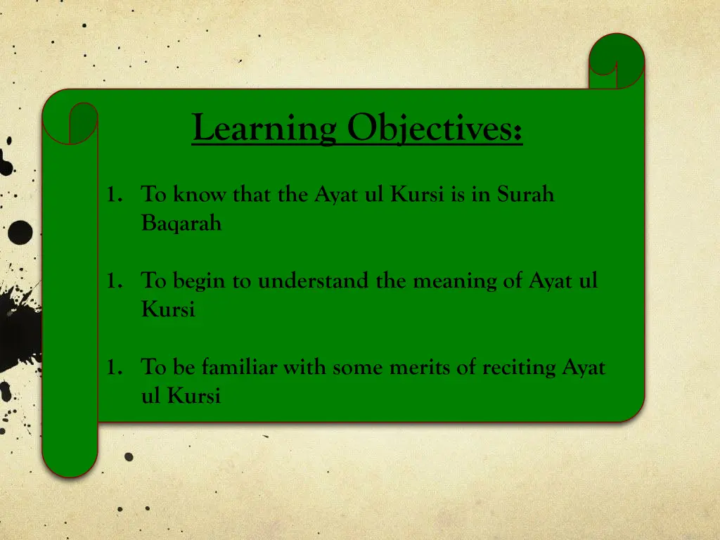 learning objectives