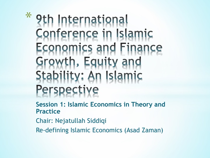 9th international conference in islamic economics