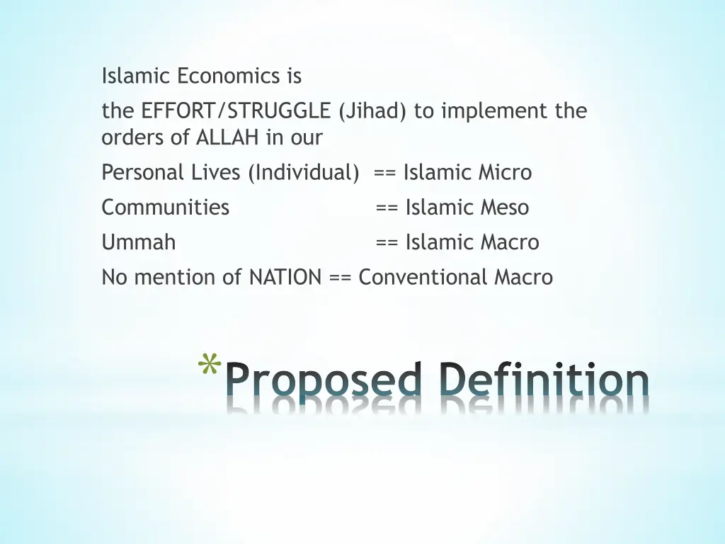 islamic economics is the effort struggle jihad