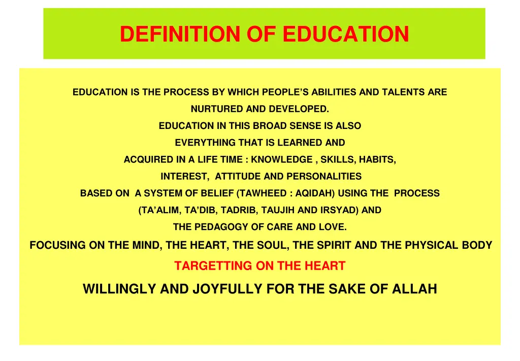 definition of education