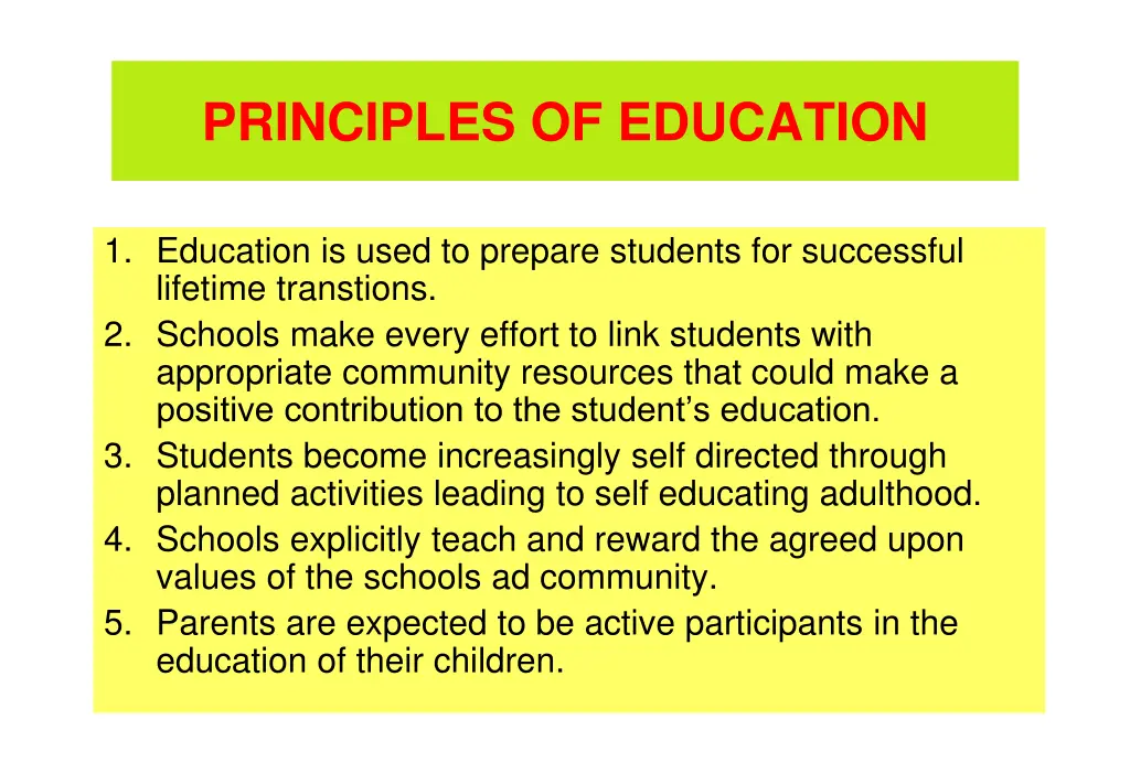 principles of education