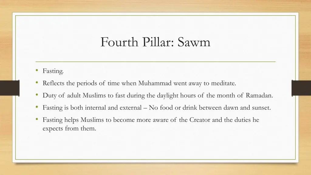 fourth pillar sawm