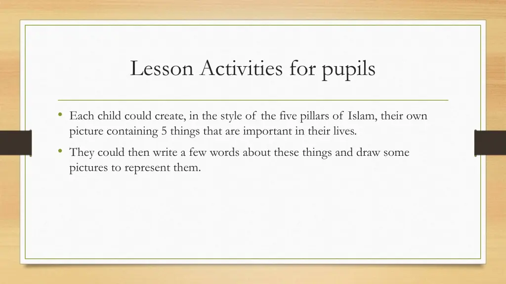 lesson activities for pupils