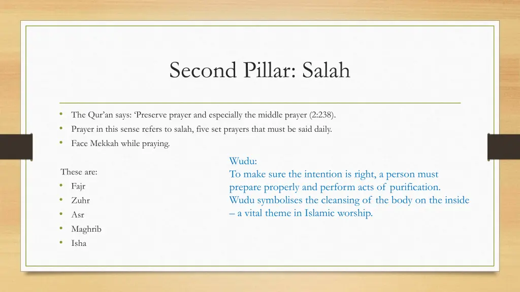 second pillar salah