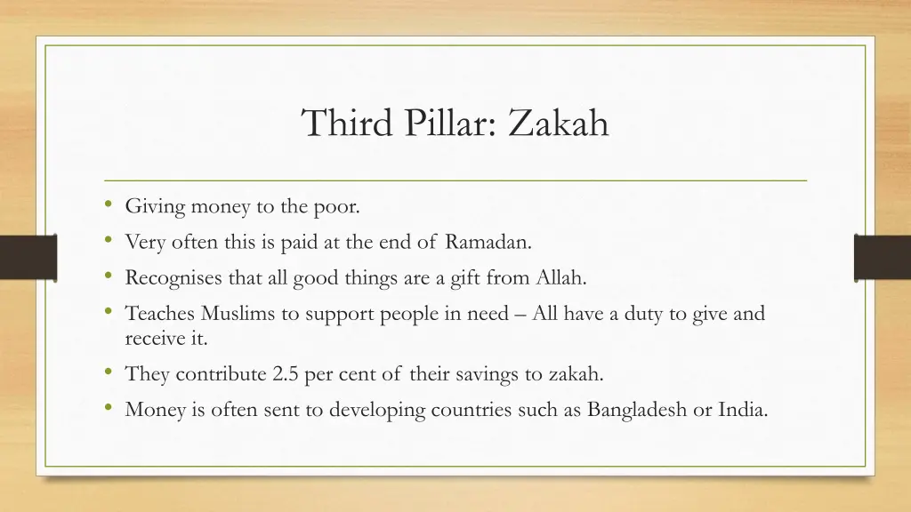 third pillar zakah