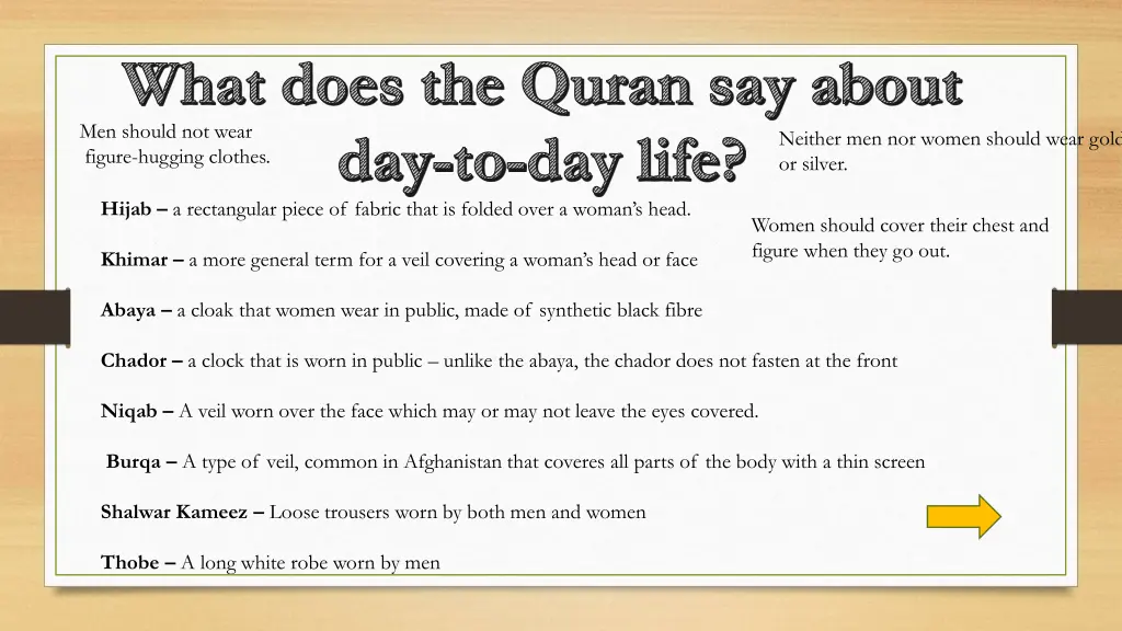 what does the quran say about day to day life