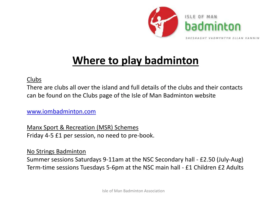 where to play badminton