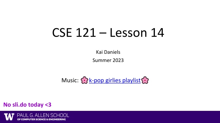 cse 121 lesson 14