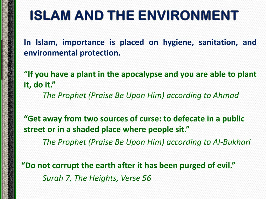 islam and the environment islam