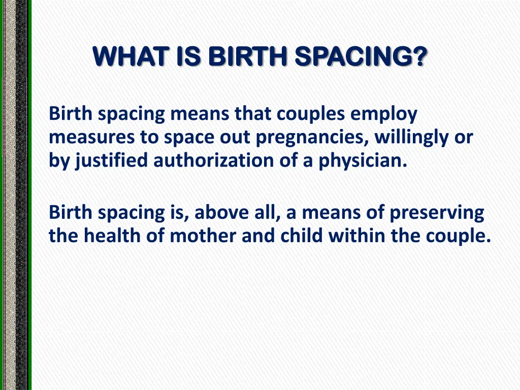 what is birth spacing what is birth spacing