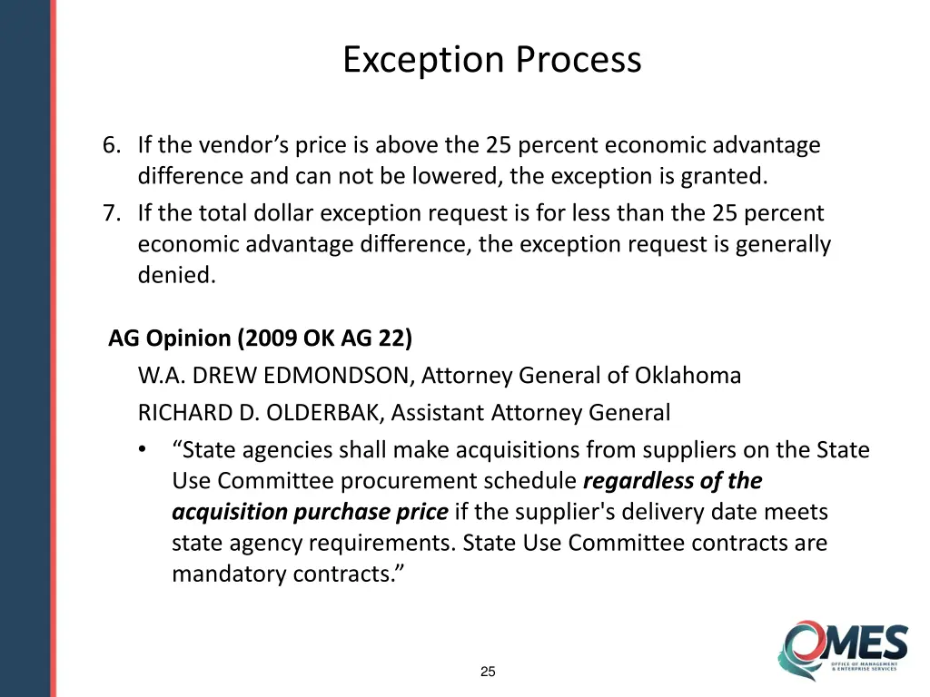 exception process 1