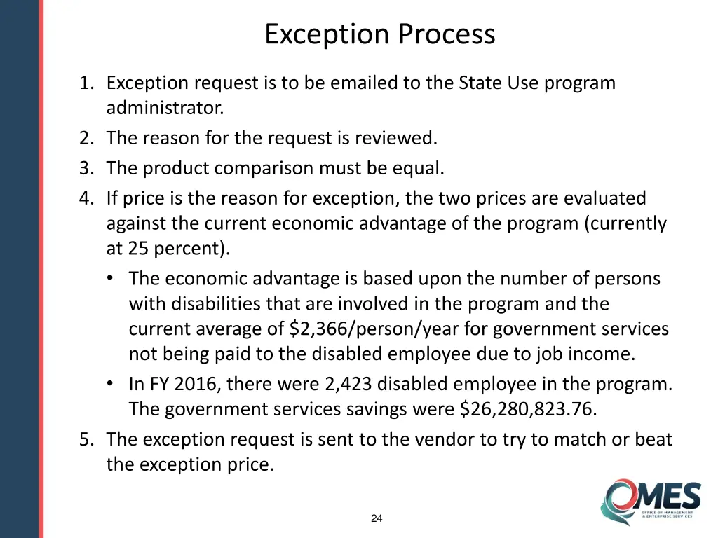 exception process