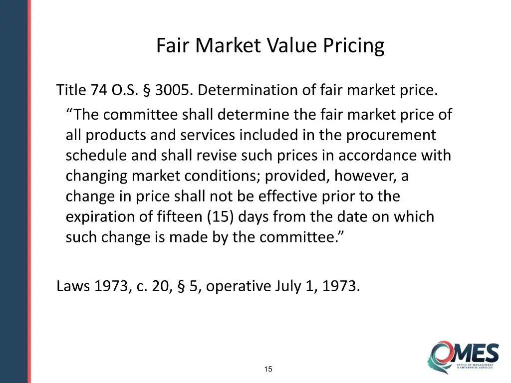 fair market value pricing 1