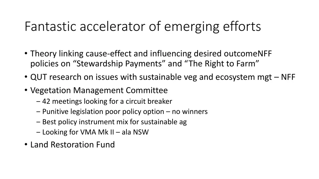fantastic accelerator of emerging efforts