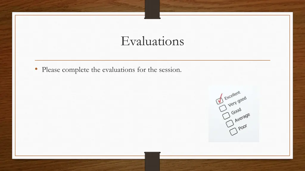 evaluations