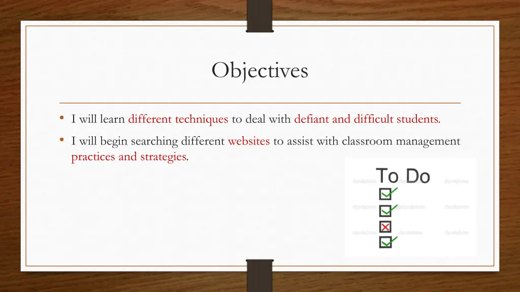 objectives