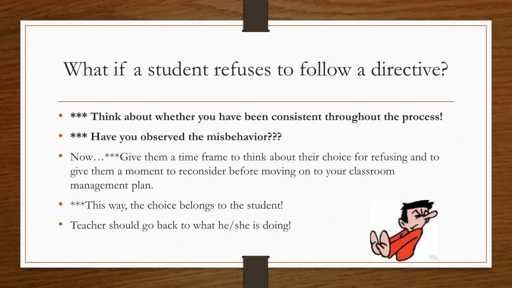 what if a student refuses to follow a directive
