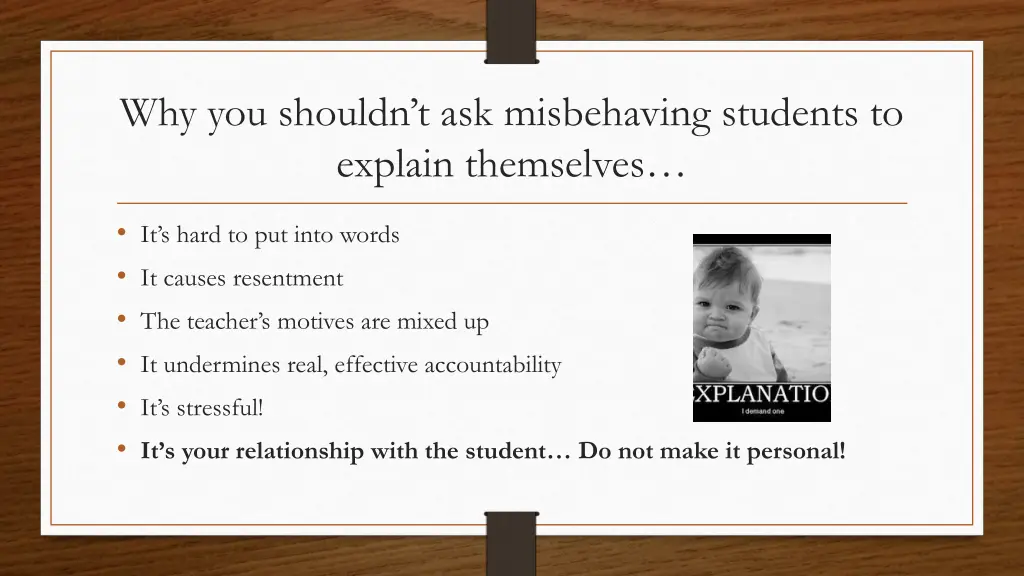 why you shouldn t ask misbehaving students