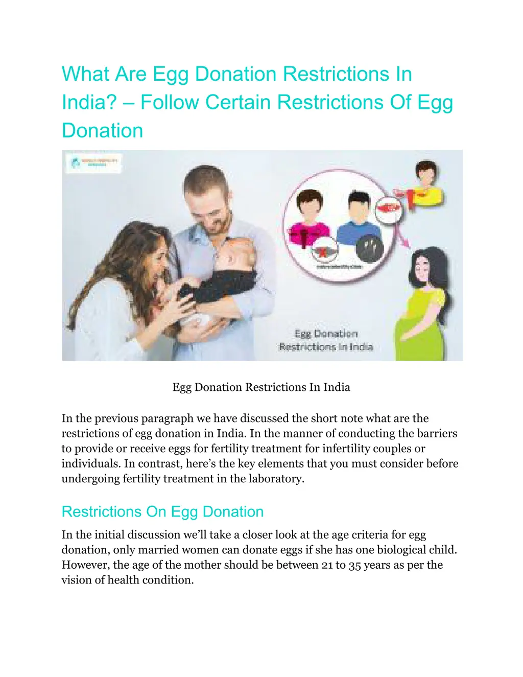 what are egg donation restrictions in india
