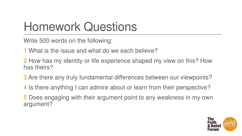 homework questions