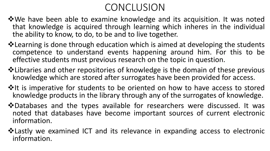 conclusion