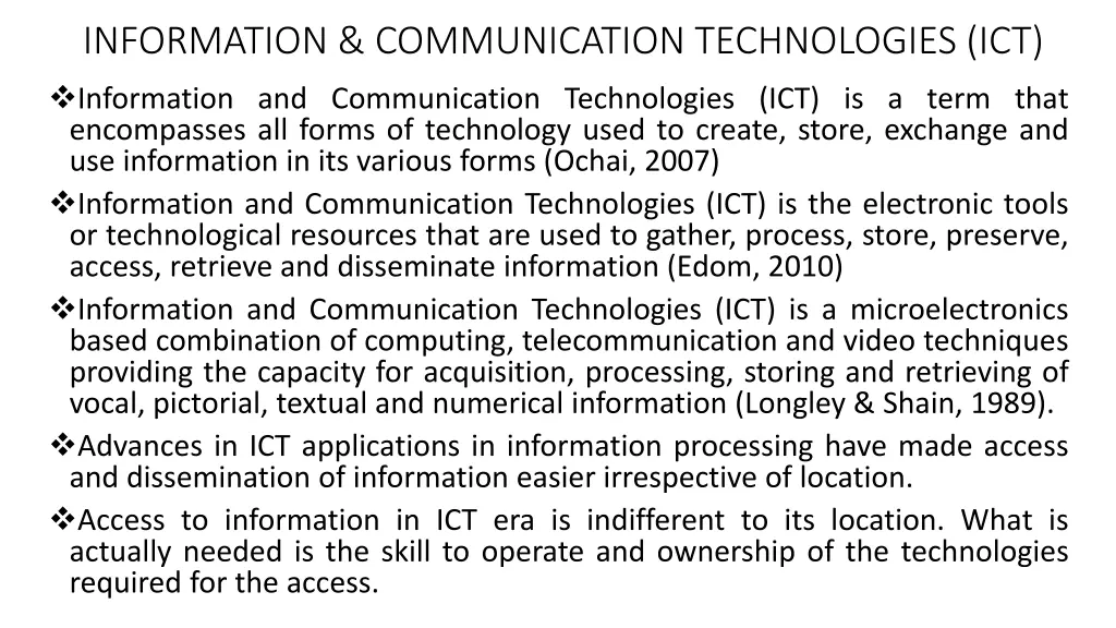 information communication technologies