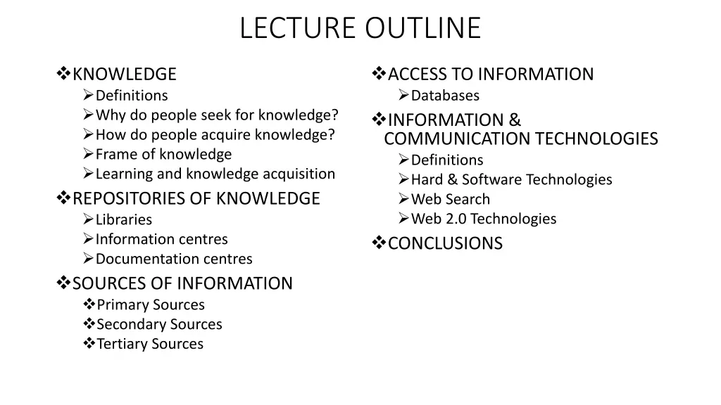 lecture outline