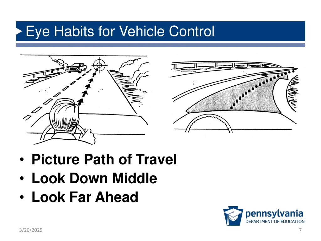 eye habits for vehicle control
