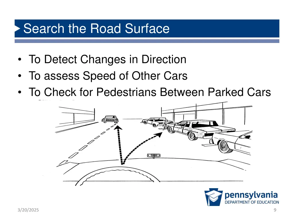 search the road surface