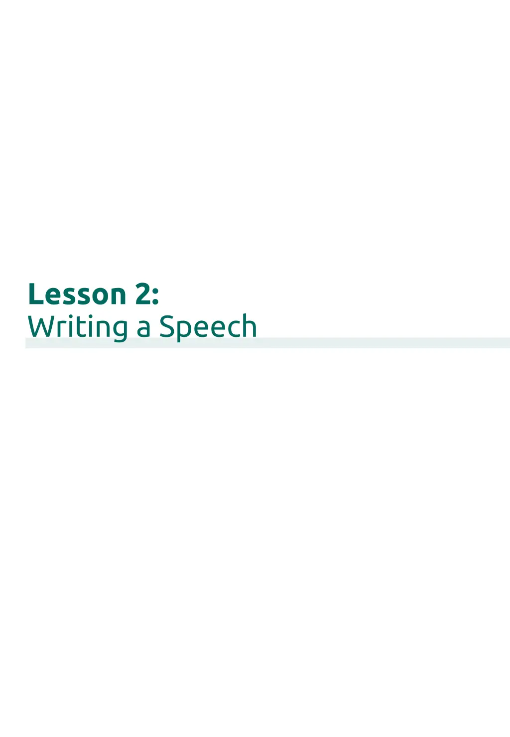 lesson 2 writing a speech
