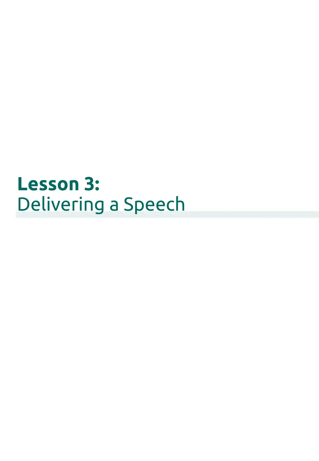 lesson 3 delivering a speech