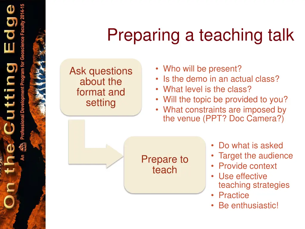 preparing a teaching talk
