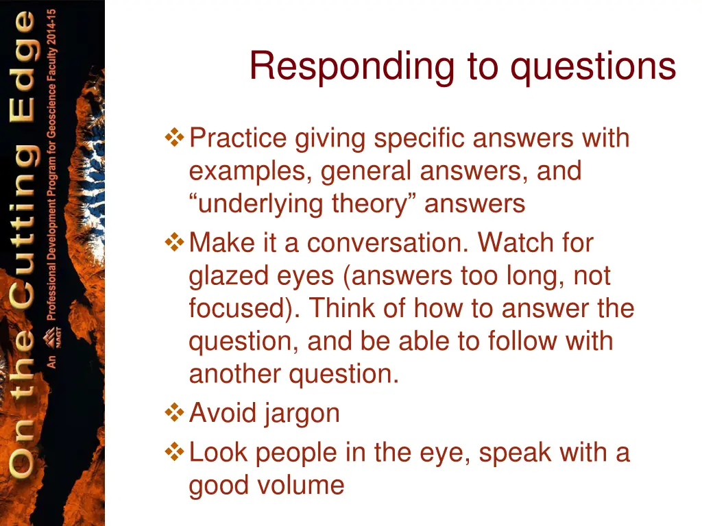 responding to questions