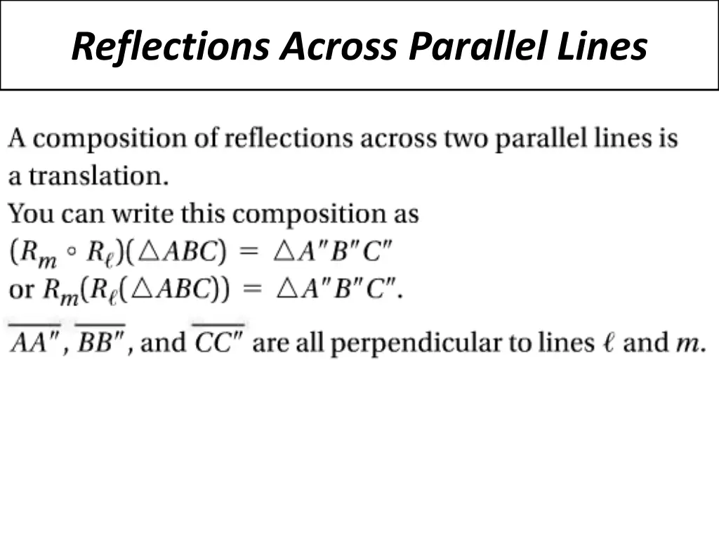 reflections across parallel lines