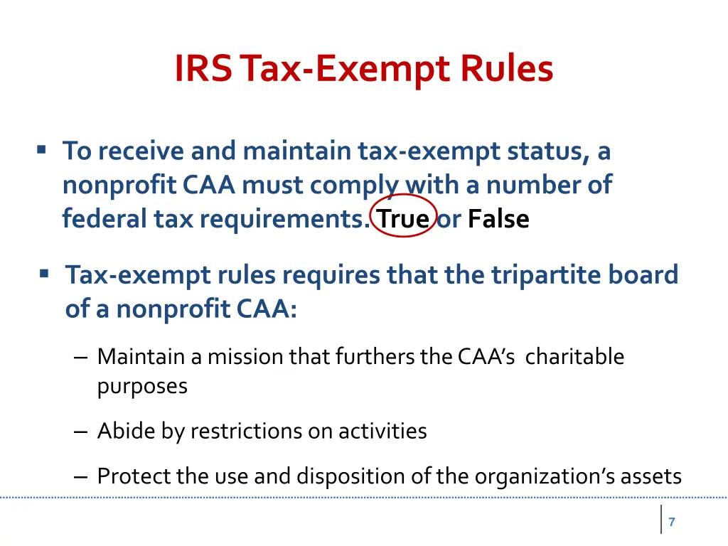 irs tax exempt rules