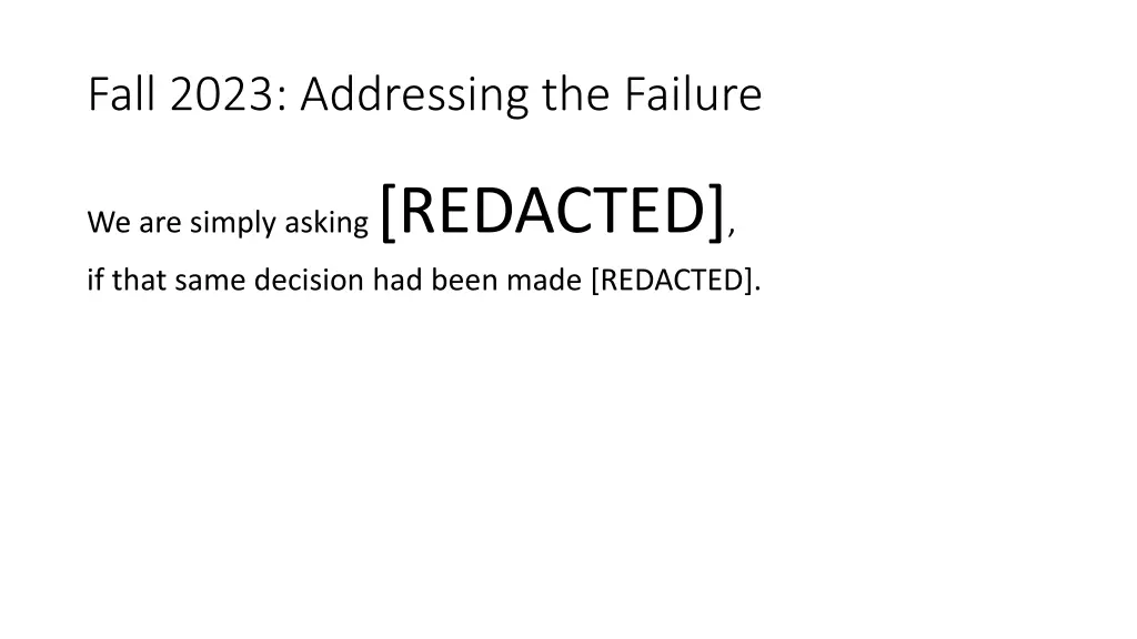 fall 2023 addressing the failure 3
