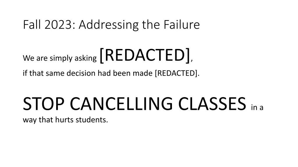 fall 2023 addressing the failure 4