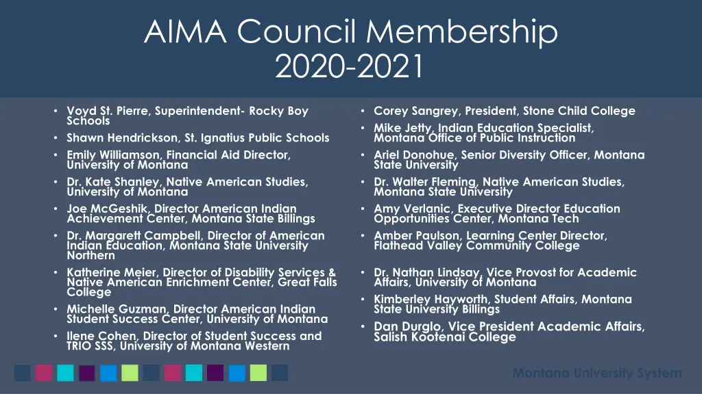 aima council membership 2020 2021