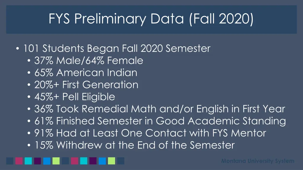 fys preliminary data fall 2020