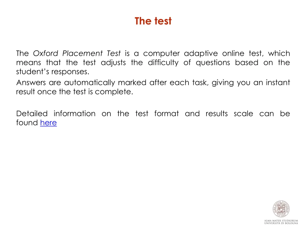 the test